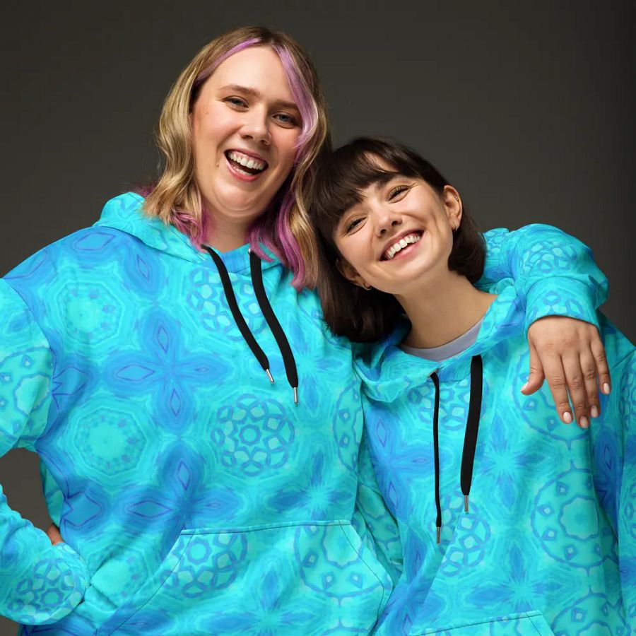 Abstract Turquoise Pattern Unisex Hoodie product image (1)