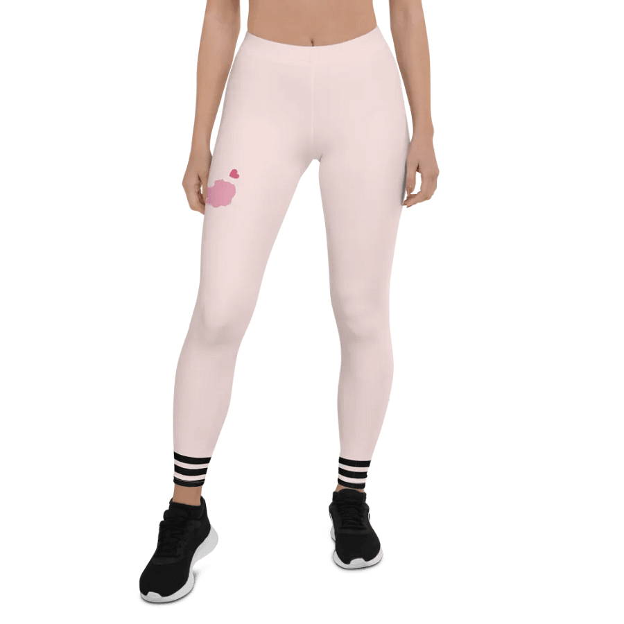 All-Over Print Leggings-Backfill Misty Rose colour with Pink Lady design black stripes product image (1)