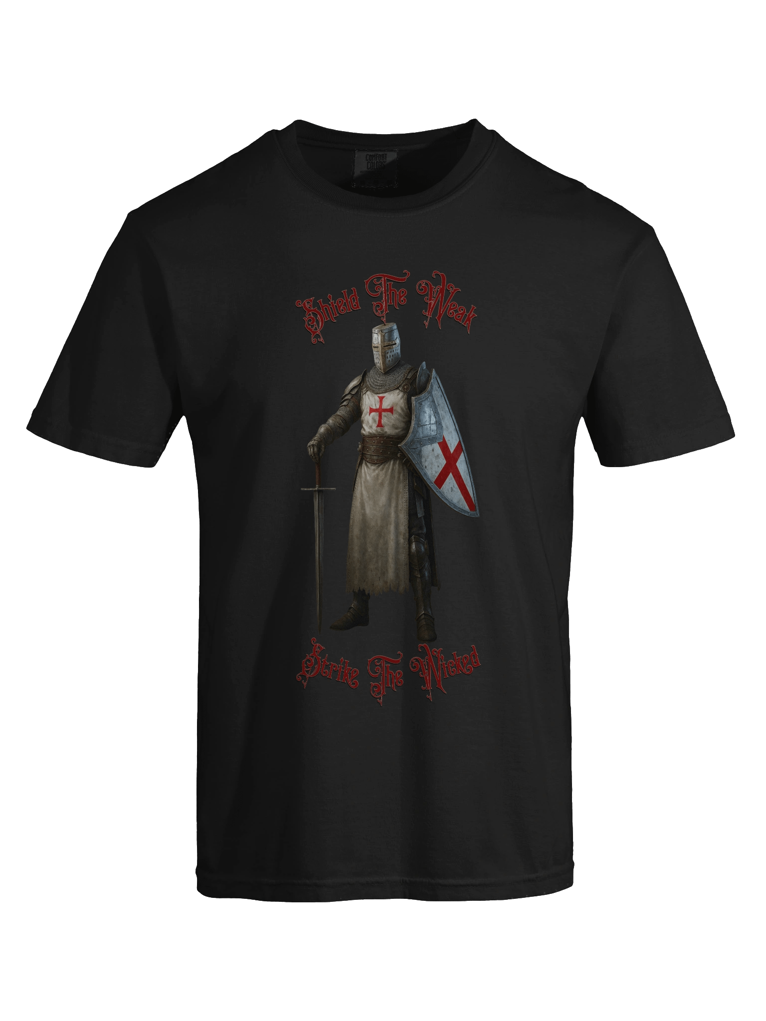 Templar Knight Tee - Shield the Weak, Strike the Wicked, product image (7)