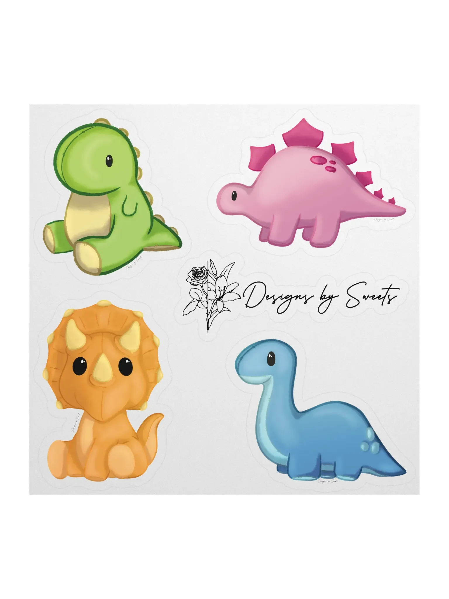 Cozy Dino Plushie Sticker Set product image (1)