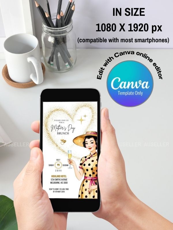 Mother's Day Brunch Invitation Bundle - Asian Lady Wearing Cheongsam product image (7)