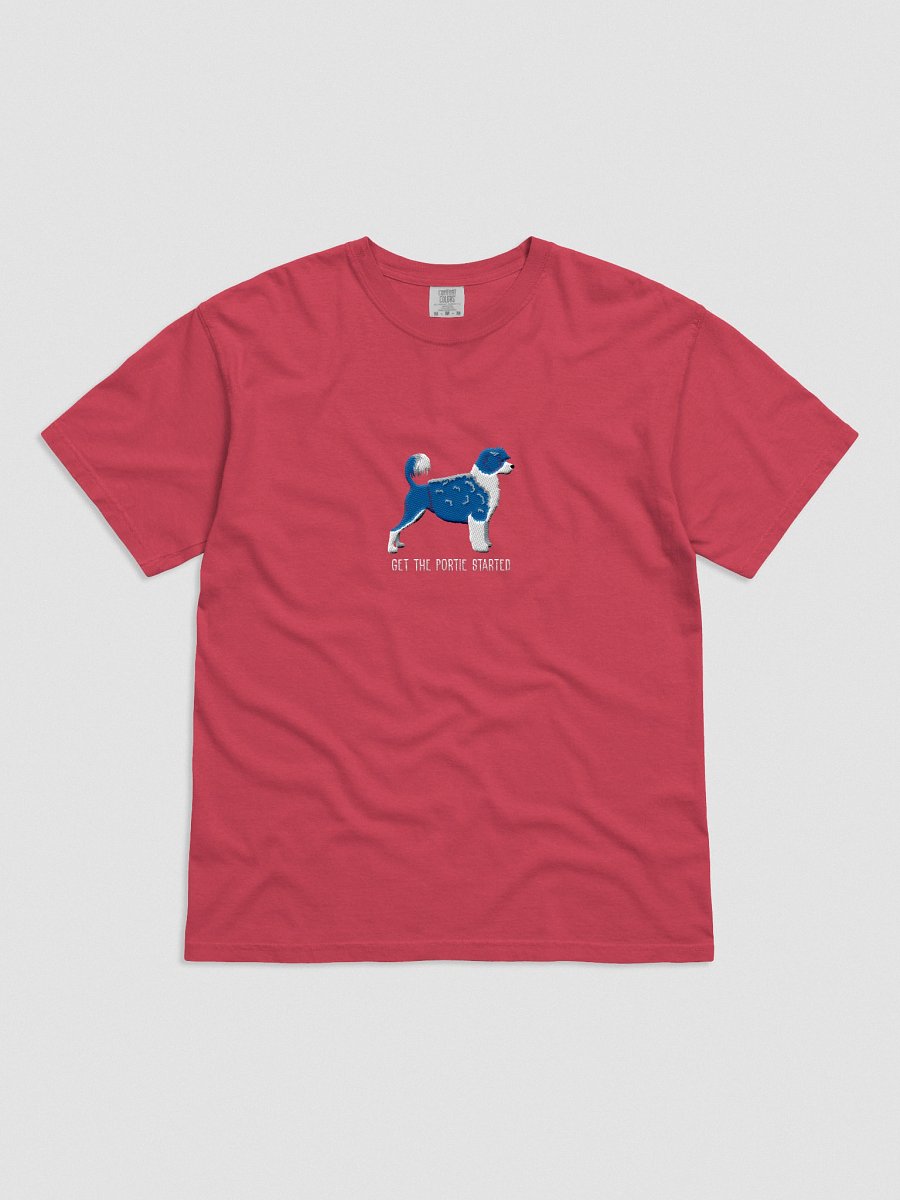Get the Portie Started T-Shirt(Embroidered) of a Portuguese Water Dog(Blue & White) product image (51)