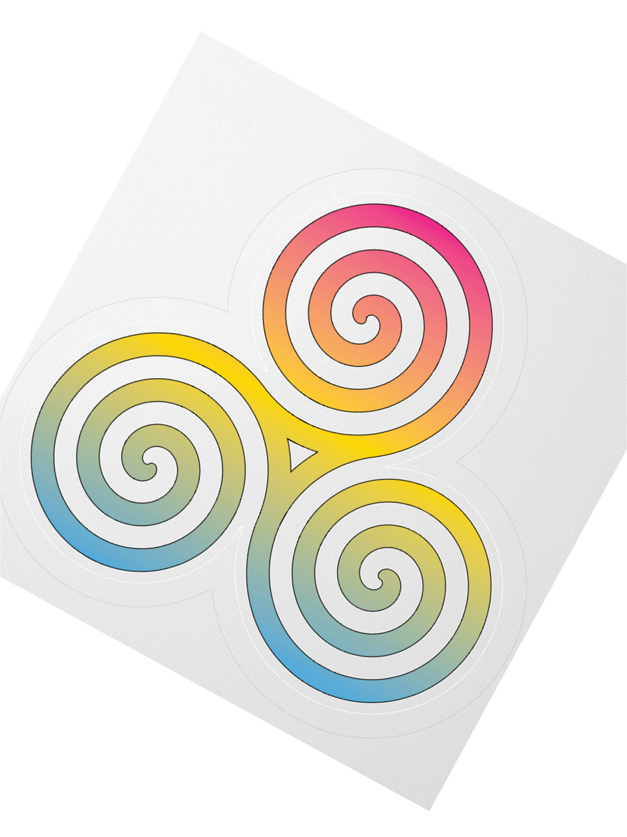 Pansexual Pride Gradient Celtic Triskelion Sticker product image (5)