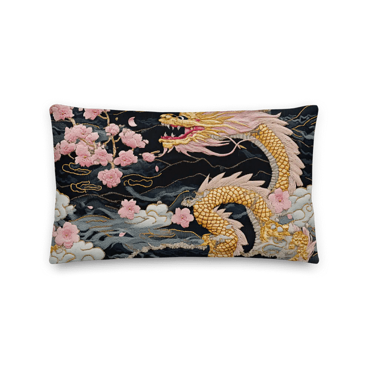 Cherry Blossom Dragon Premium Pillow product image (2)
