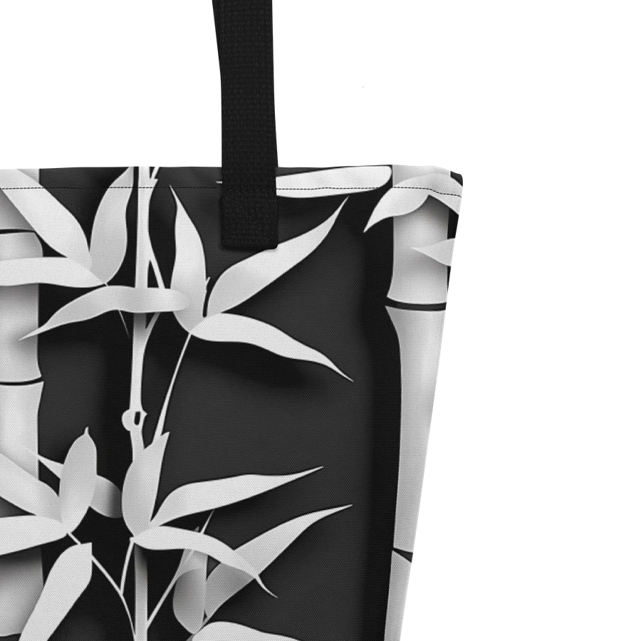 Tote Bag: Elegant Bamboo Chic Black and White Style product image (5)