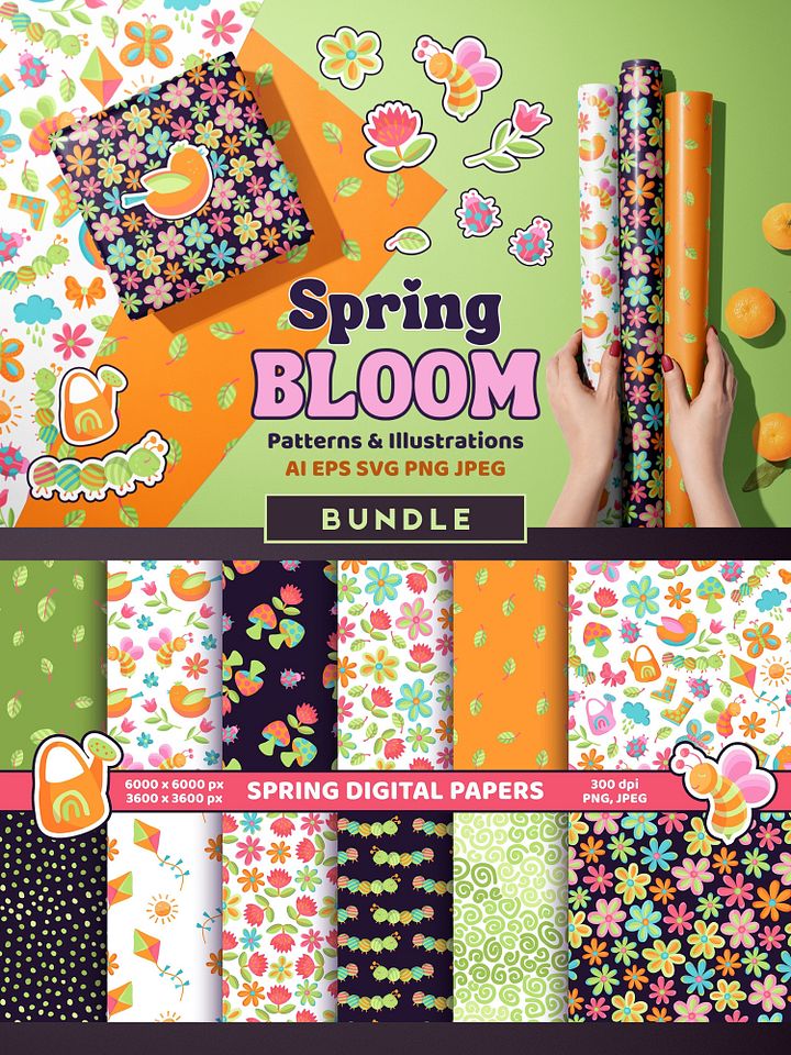 Spring Bloom Patterns Illustrations product image (1)