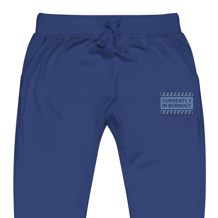 CURRENTLY IN BURNOUT (electric design) embroidered fleece joggers product image (1)