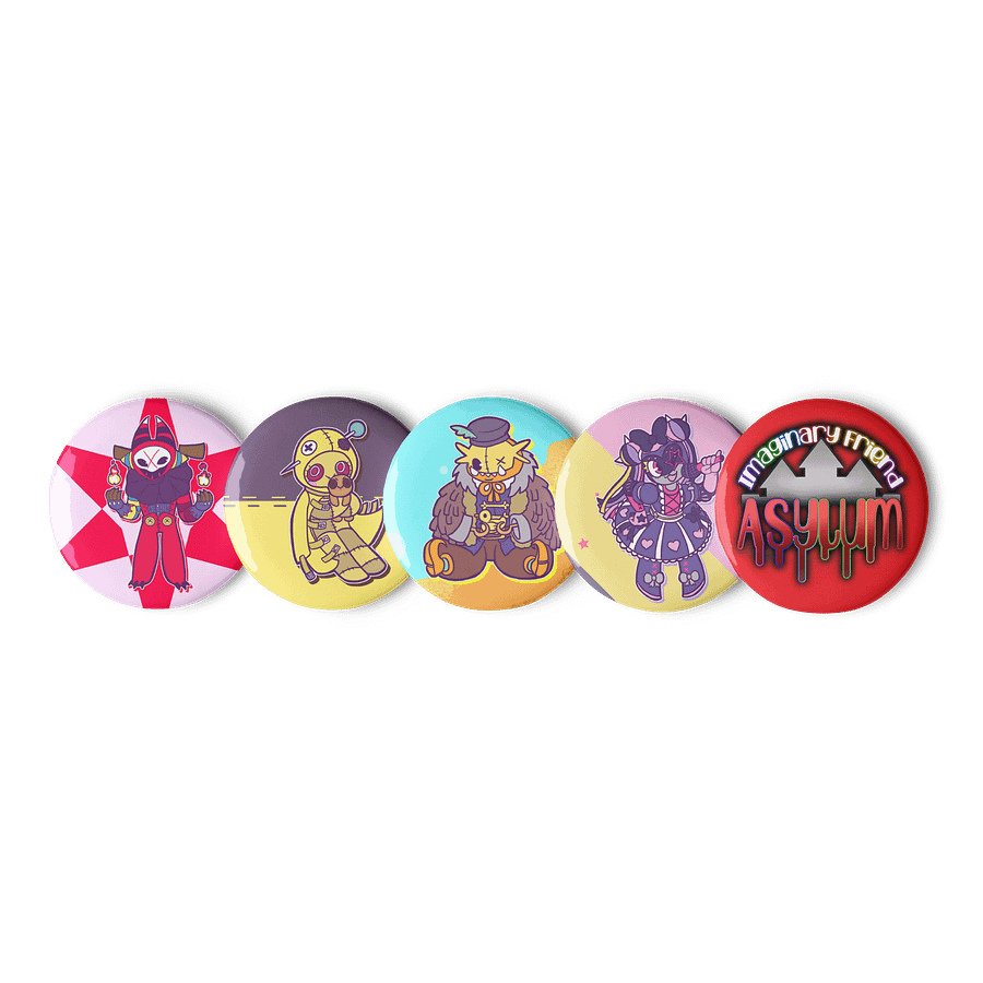 Set 1 - Imaginary Friend Button Pins product image (1)