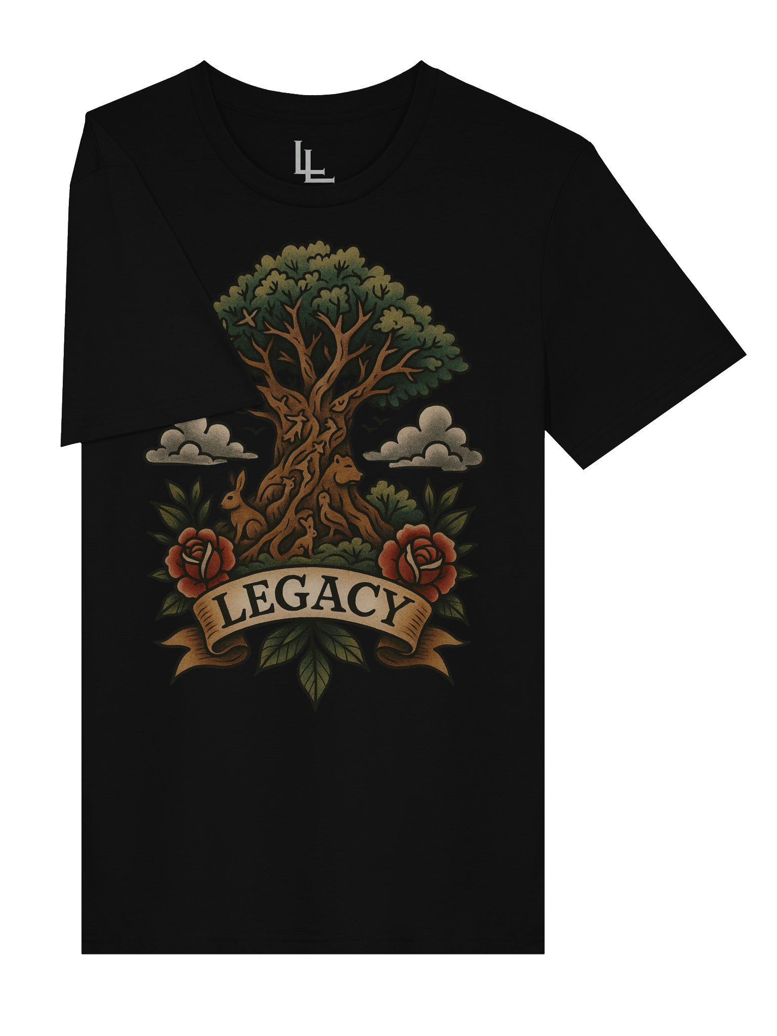 Neo-Traditional Animal Kingdom Tee | Black product image (3)