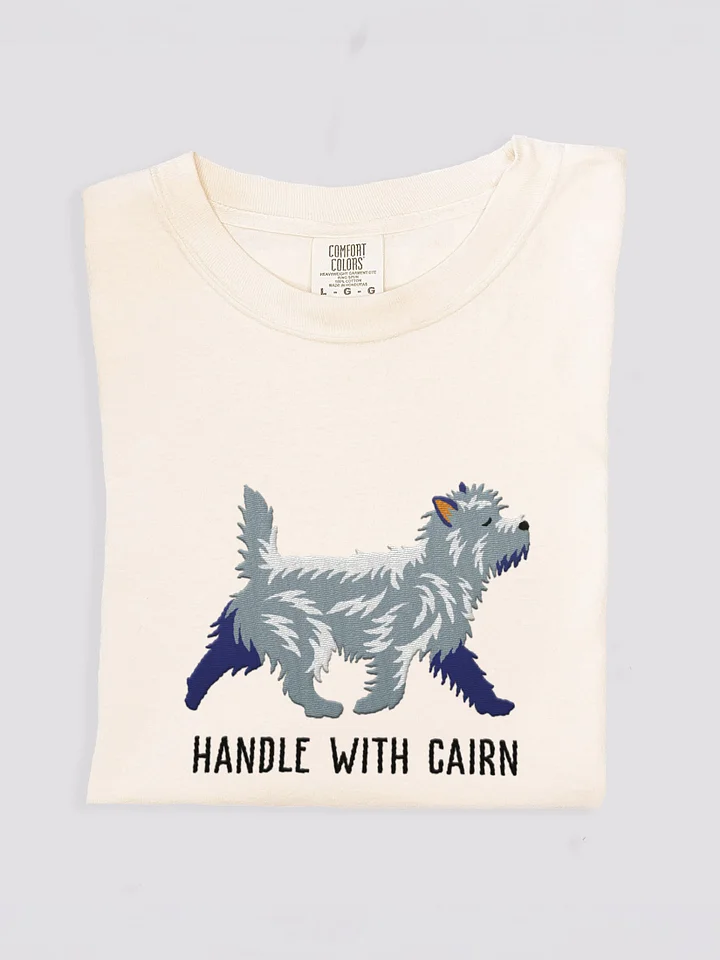 Handle with Cairn T-Shirt(Embroidered) of a Cairn Terrier(Blue) product image (1)