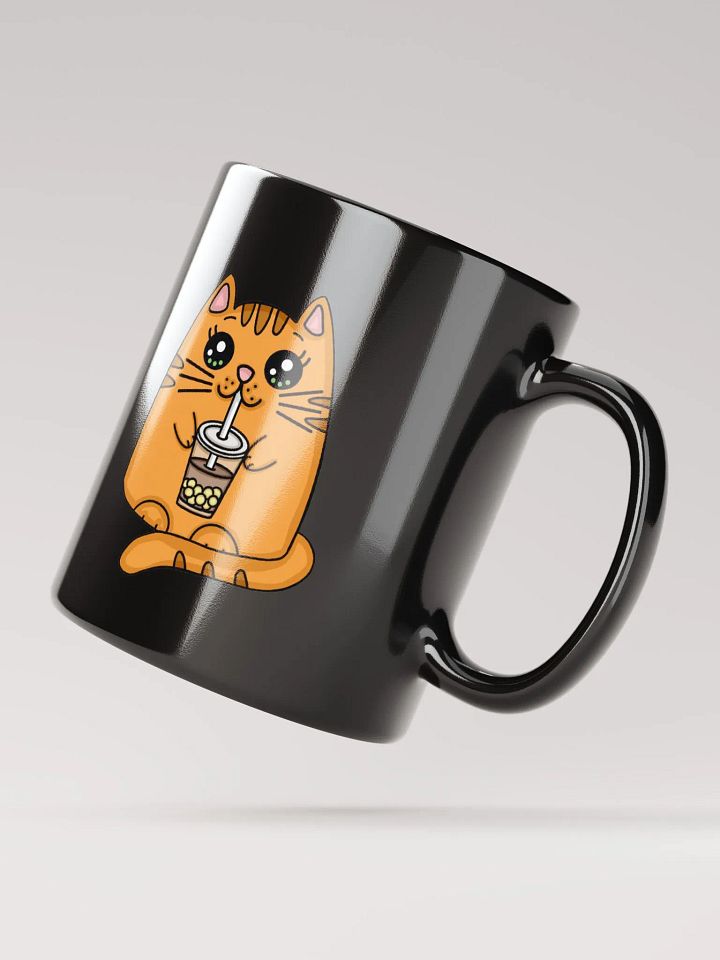 Cute Orange Cartoon Cat Drinking Boba product image (3)