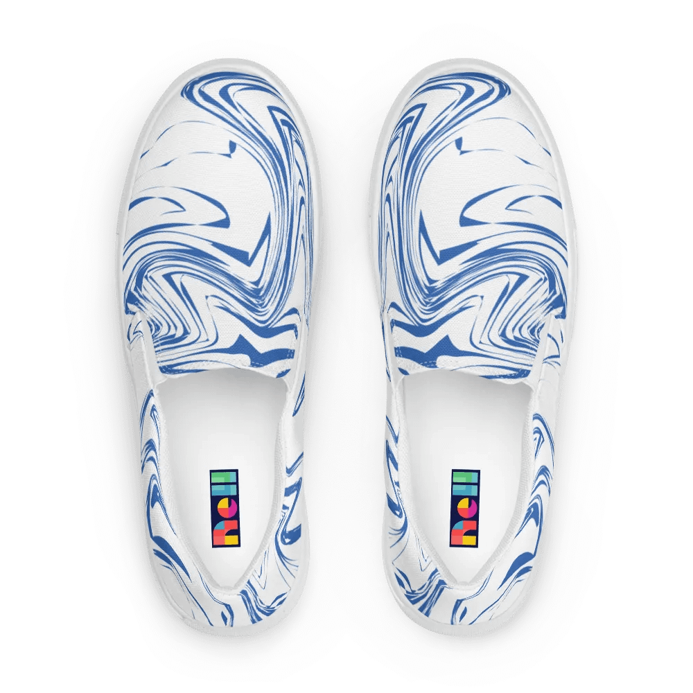 Azure Swirl Women's Slip-On Shoes product image (1)
