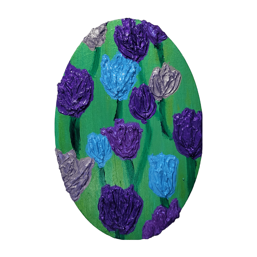 'Winter Nebula' Tulips Impasto Painting product image (1)