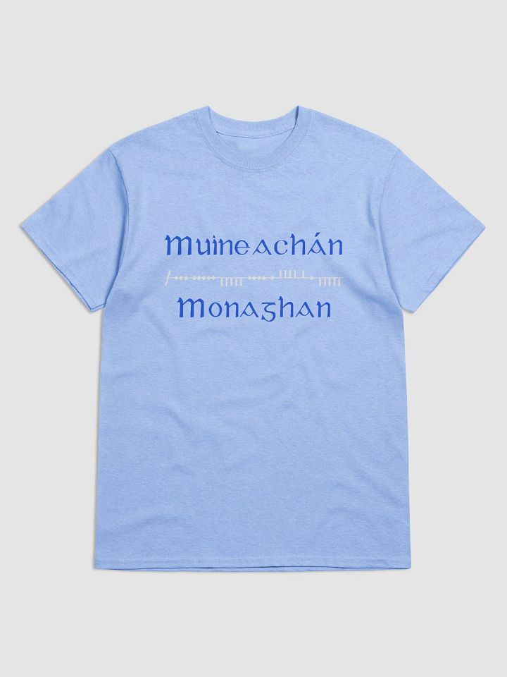 Monaghan/Muineachán Scholastic style Ogham printed T-shirt product image (67)