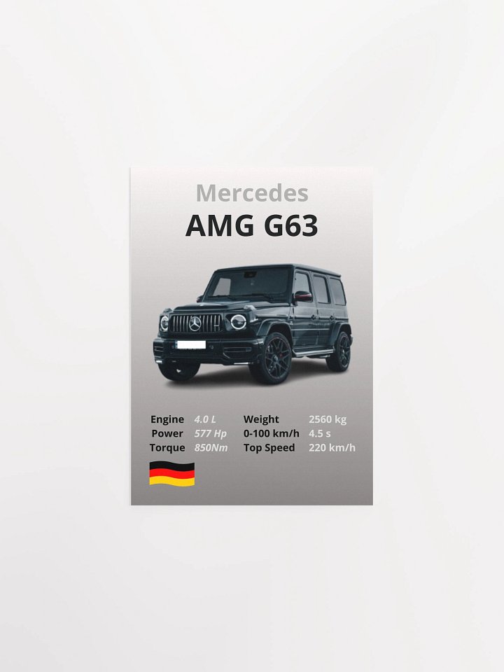 Mercedes-AMG G63 Wall Poster Without A Frame product image (1)