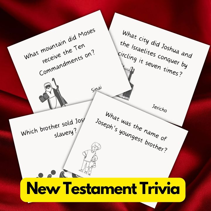 Old testament bible trivia game, Bible trivia printable cards, Church Bible Games, Christian Games, perfect for Sunday school activities product image (2)