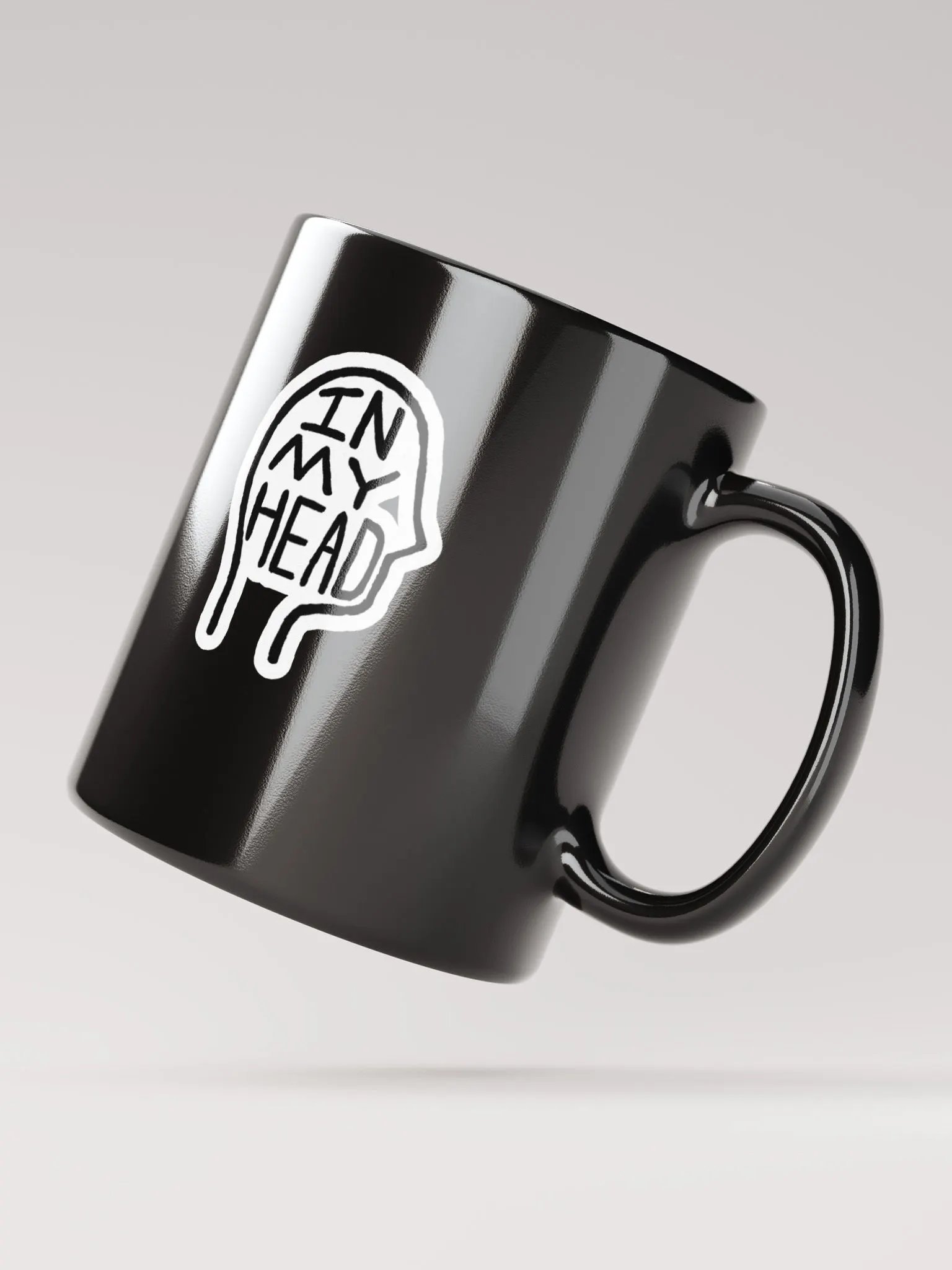 In My Head glossy black mug (bubble design) product image (5)