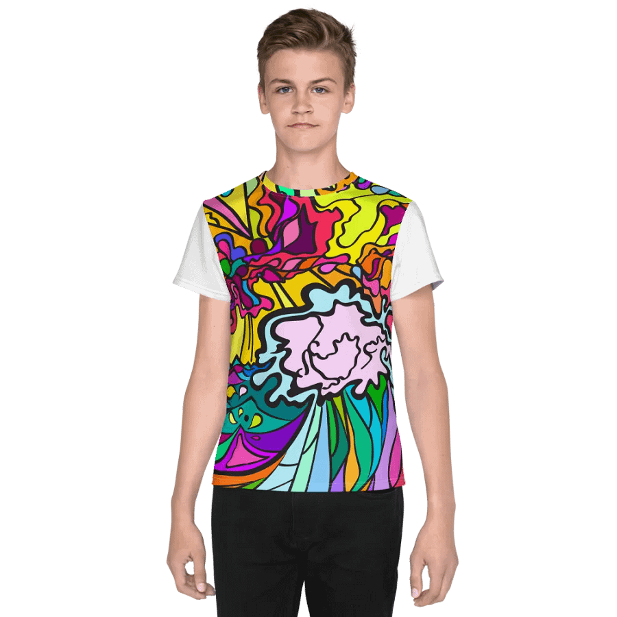 Vibrant Waves Youth T-Shirt - Wave at Sunset product image (1)