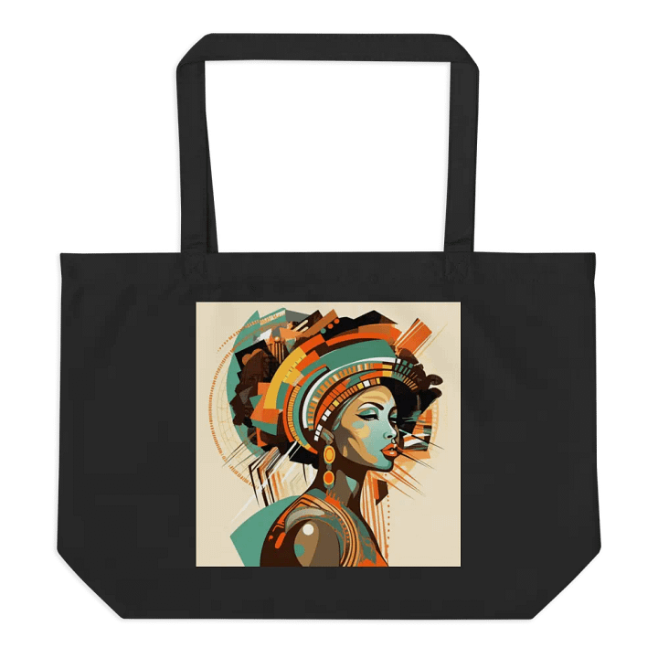 Afrocentric Art Tote Bag, Colorful African Queen Print, Large Canvas Shopper, Durable Carryall, Unique Cultural Accessory product image (1)