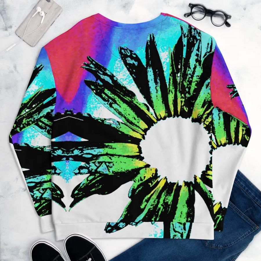 Abstract Vibrant Green Daisy Unisex Sweatshirt product image (11)