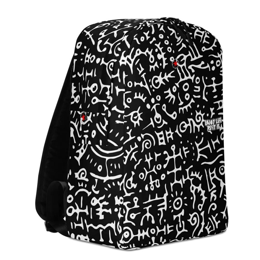 "Signs" Pattern in Black and White, All Over Backpack Design product image (3)
