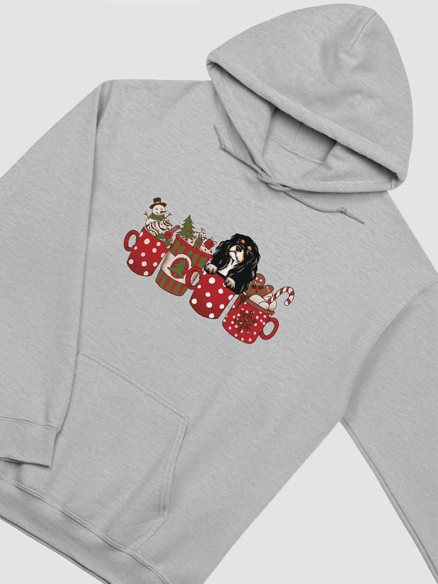 Cute Cavalier King Charles Spaniel(Tricolor) in a Christmas Cup Hooded Sweatshirt | Funny Christmas Pup in a Cup product image (25)