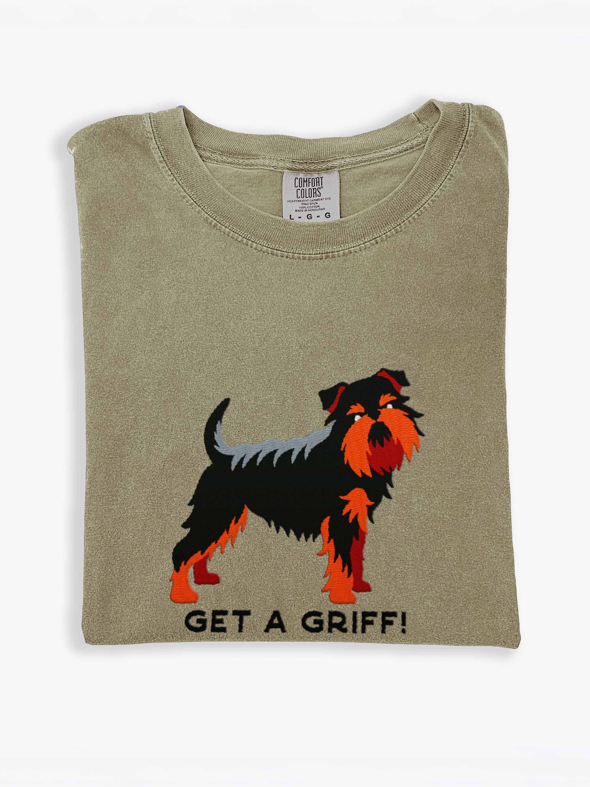 Get a Griff T-Shirt(Embroidered) of a Brussels Griffon(Black & Tan) product image (1)