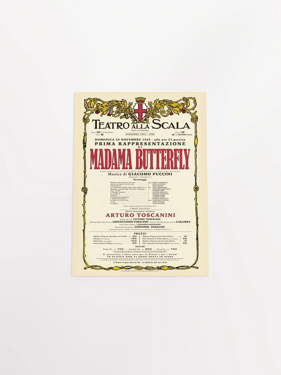 Vintage-Style La Scala Madame Butterfly Opera Poster product image (3)