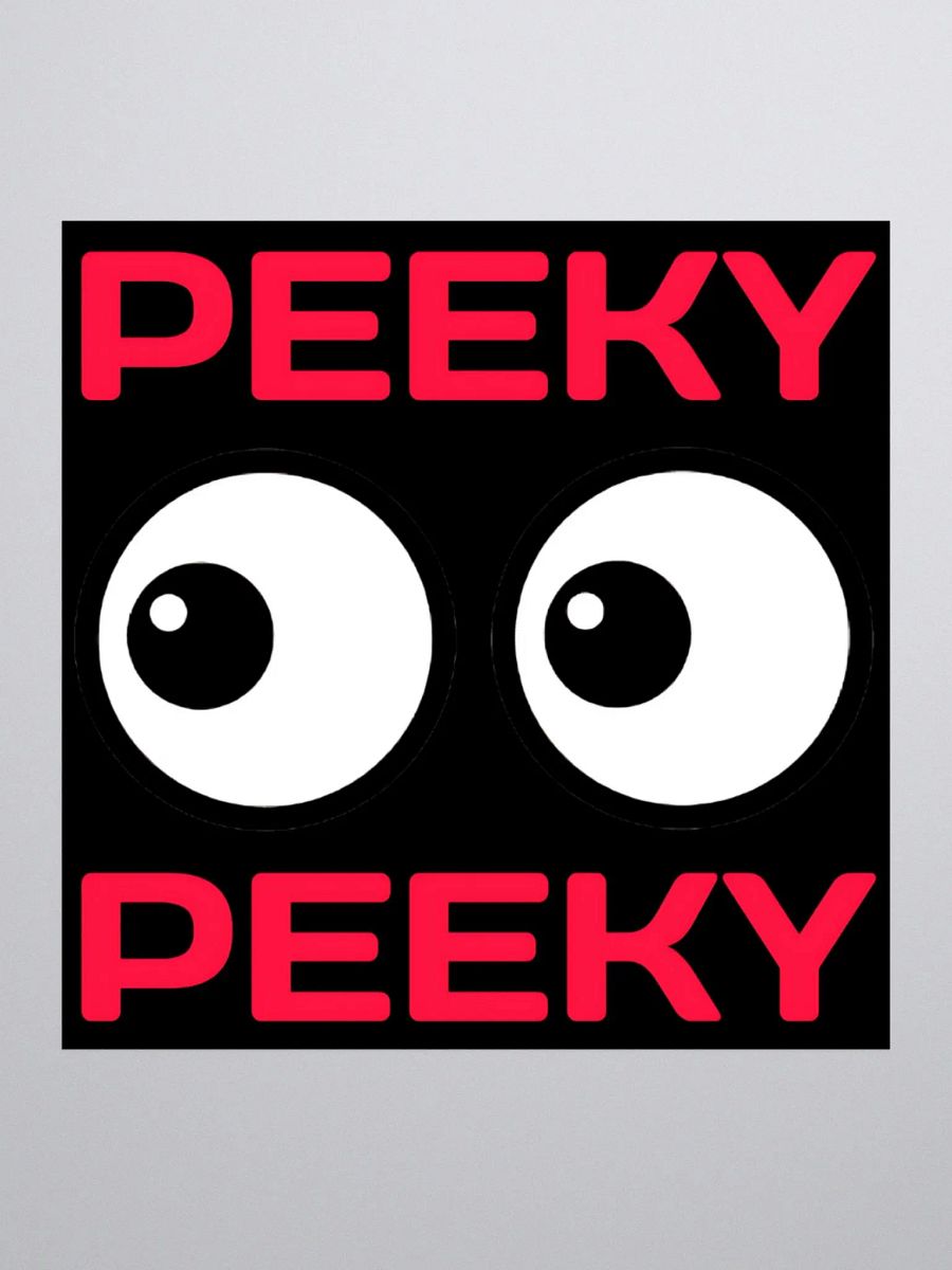 Peeky Peeky - Black 'Kiss Cut Sticker' product image (1)