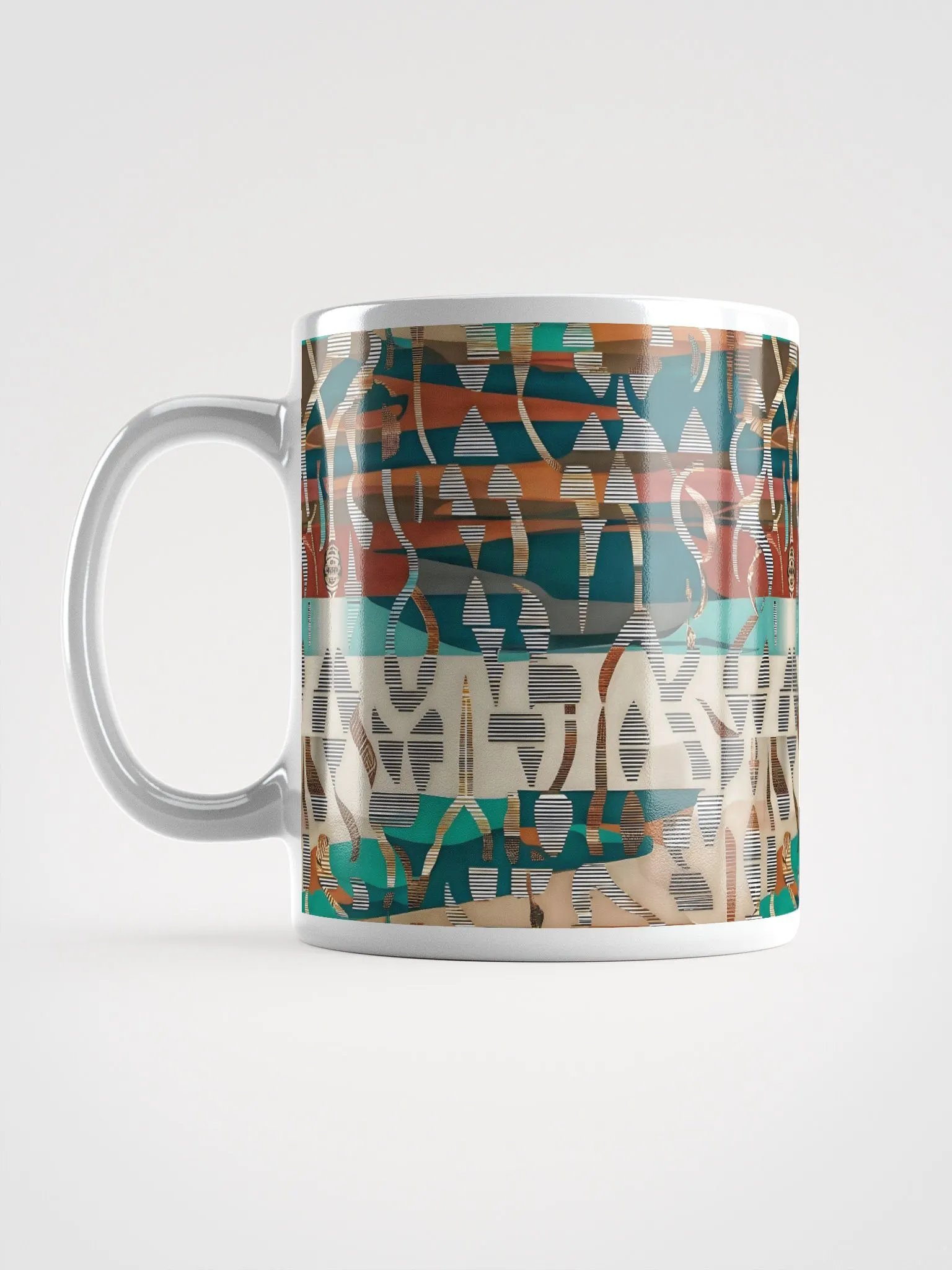 Mayan Inspired Abstract Art White Glossy Mug product image (6)
