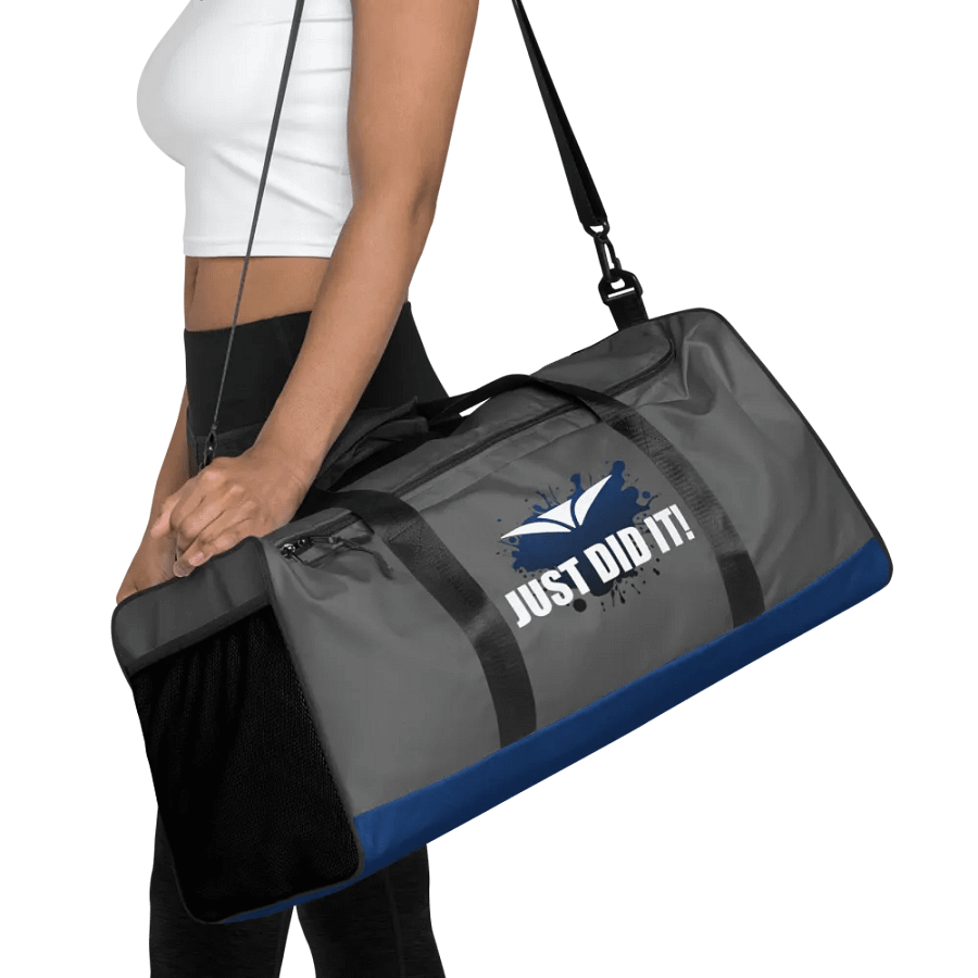 Just Did It! Blue Splatter Gray Duffle Bag product image (4)