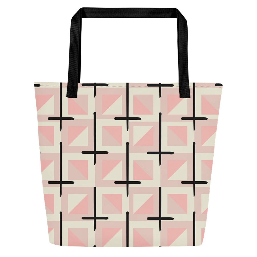 Pink Cross Quilted Patterned Tote Bag product image (3)