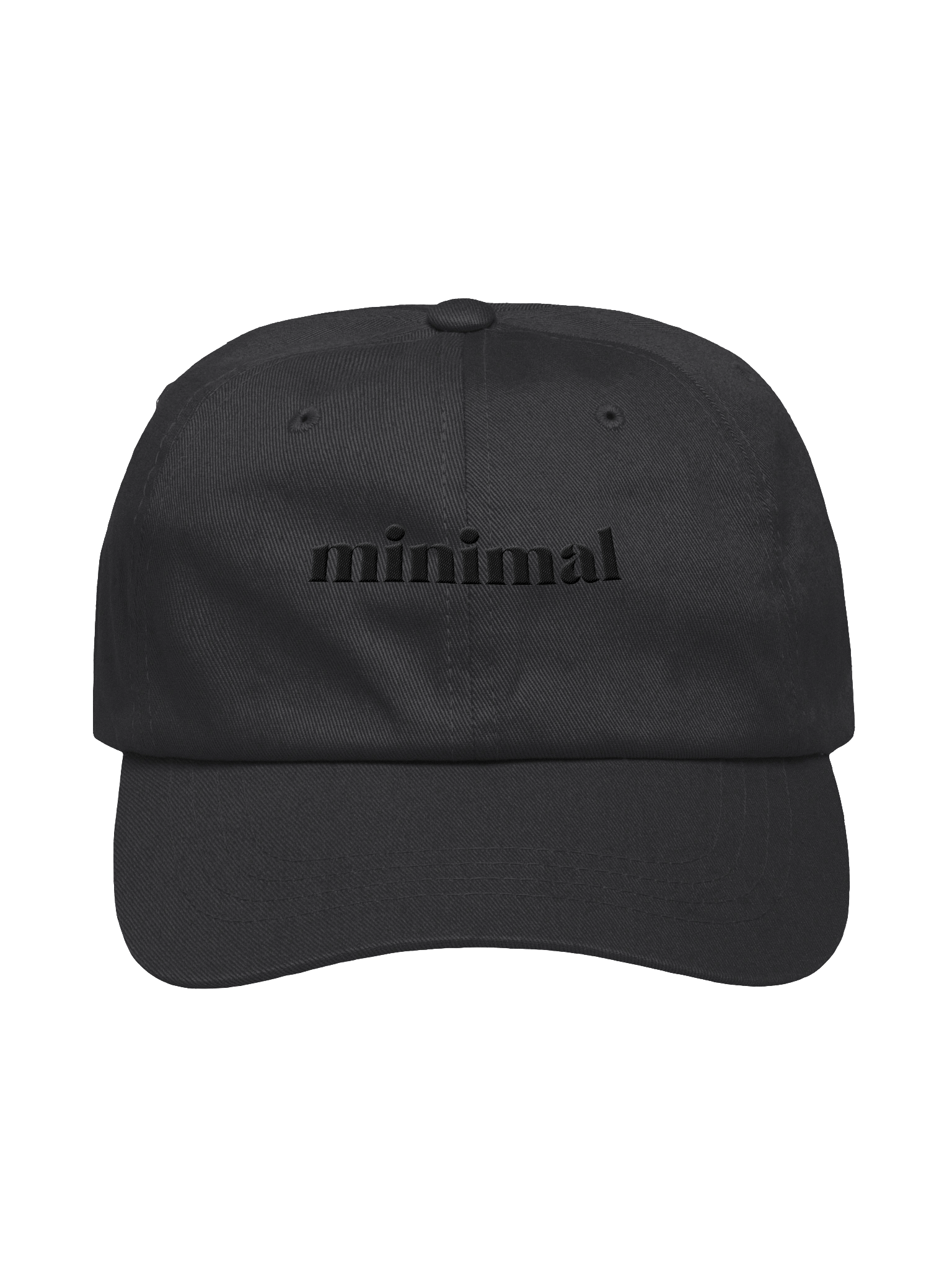 001: black stitched dad hat product image (1)