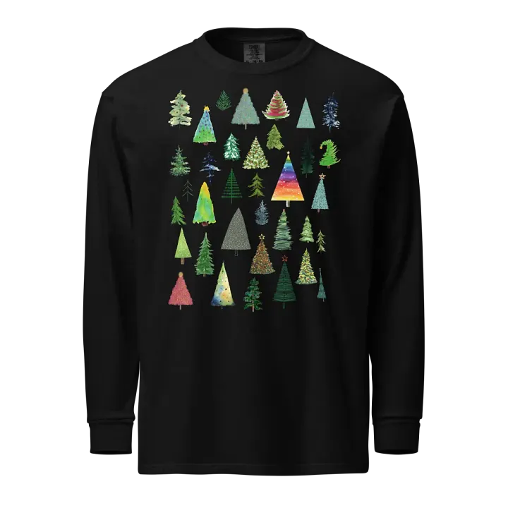 Christmas Tree Collage Adult Long-Sleeve T-Shirt product image (1)
