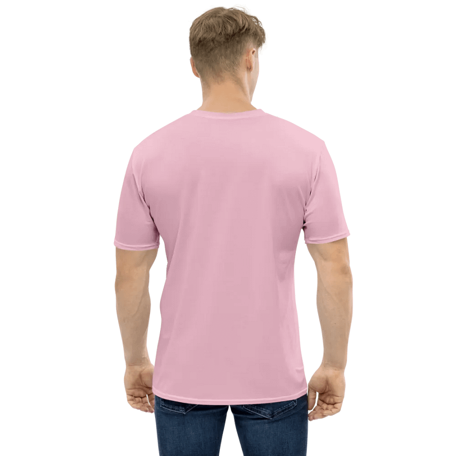 Plain Light Pink Soft Summer Men's Crewneck Polyester Heavyweight Premium T-Shirt by Treasure Pie product image (3)