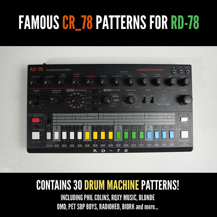 Famous Drum Patterns for Behringer RD-78 product image (1)