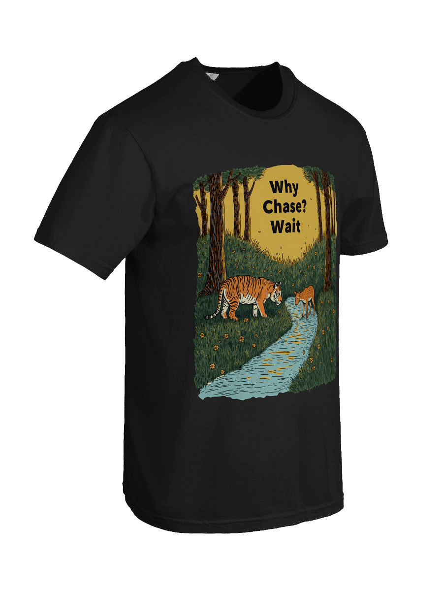 Why Chase? Wait - Tiger and Deer Forest Scene Design Heavyweight T-Shirt product image (99)