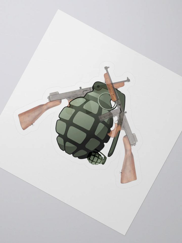 Crossed Arms Grenade Kiss Cut Stickers product image (2)