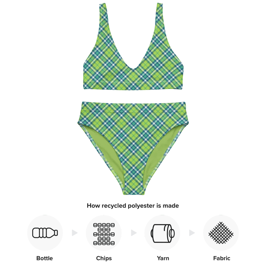 Lime Green and Turquoise Plaid Bikini product image (10)