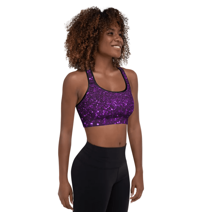Shimmering Purple Sequin Sports Bra product image (7)
