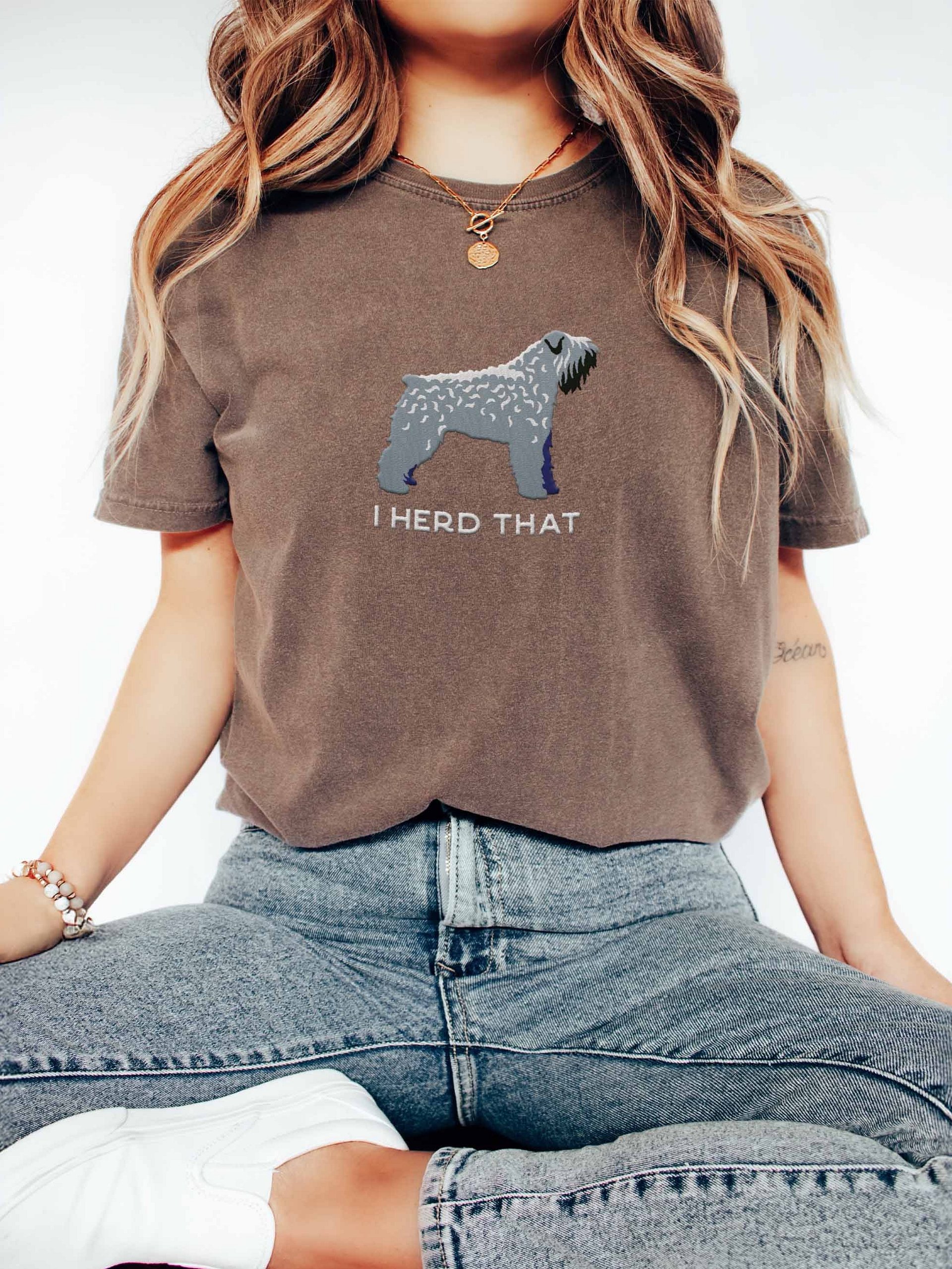 I Herd That T-Shirt(Embroidered) of a Bouvier des Flandres(Gray) product image (2)