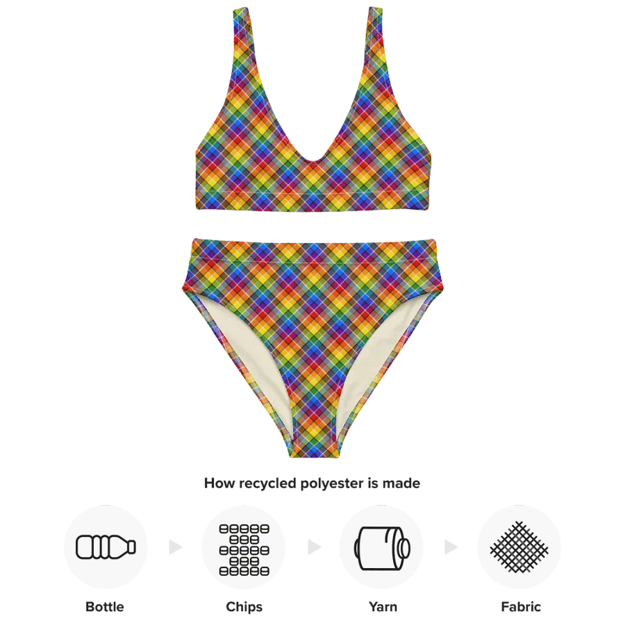 Bright Rainbow Plaid Bikini product image (10)
