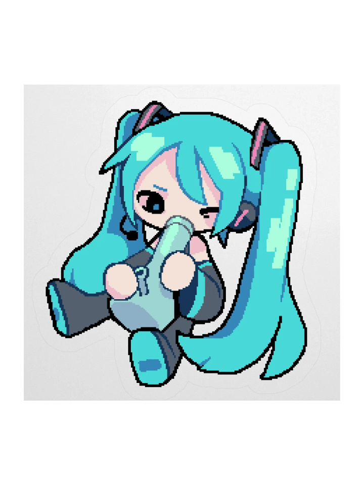 Big Miku with a Vase Vinyl Stickers product image (1)