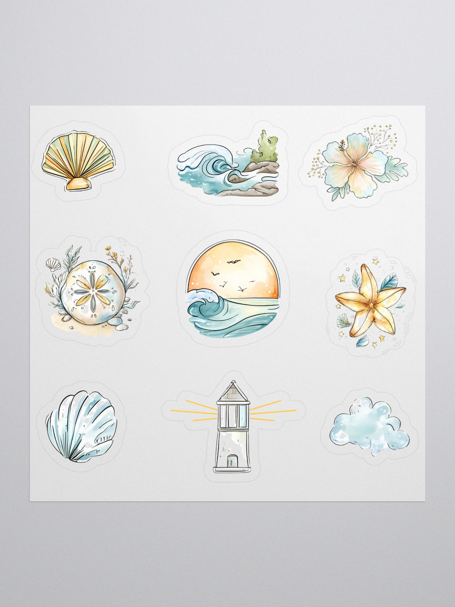 Coastal Dreams – Watercolor Summer Sticker Set product image (1)