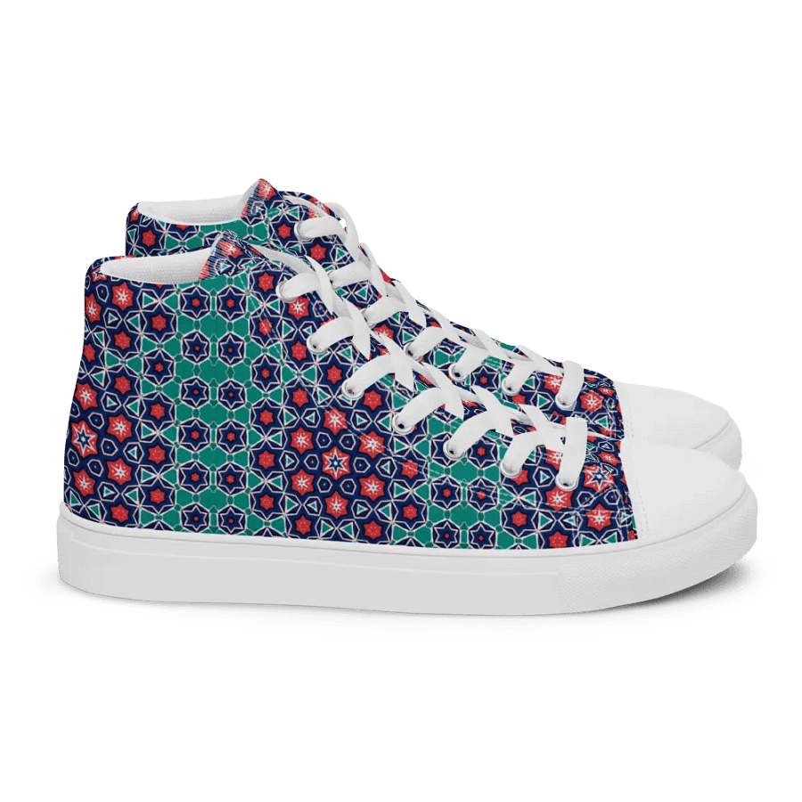 Symmetry Chic: Geometric High Top Canvas Shoes product image (5)