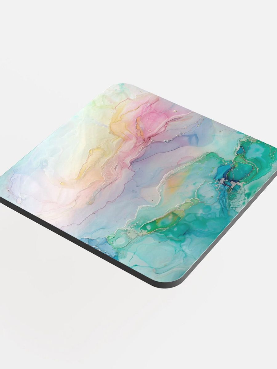 Multicolor Alcohol Ink Glossy Cork Coaster by Treasure Pie product image (4)