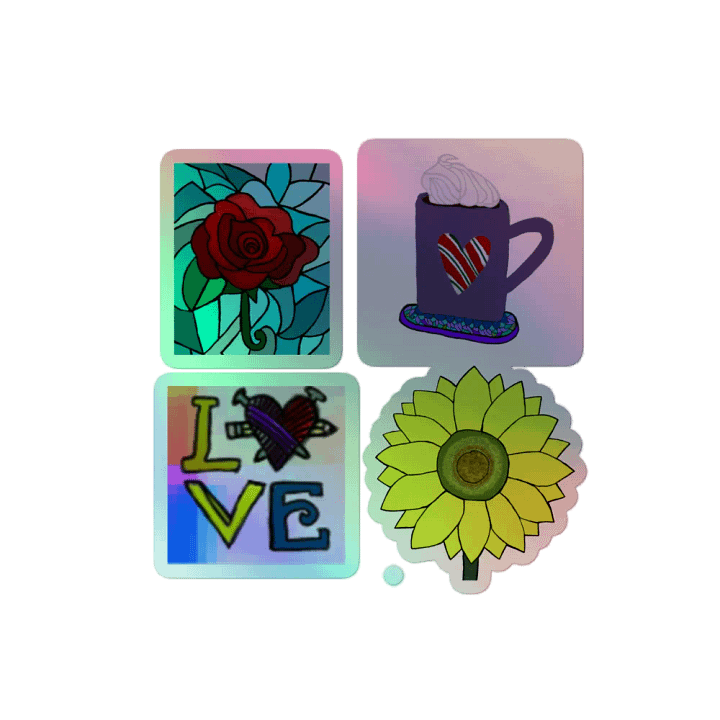 Love & Roses Holographic Sticker Pack product image (2)