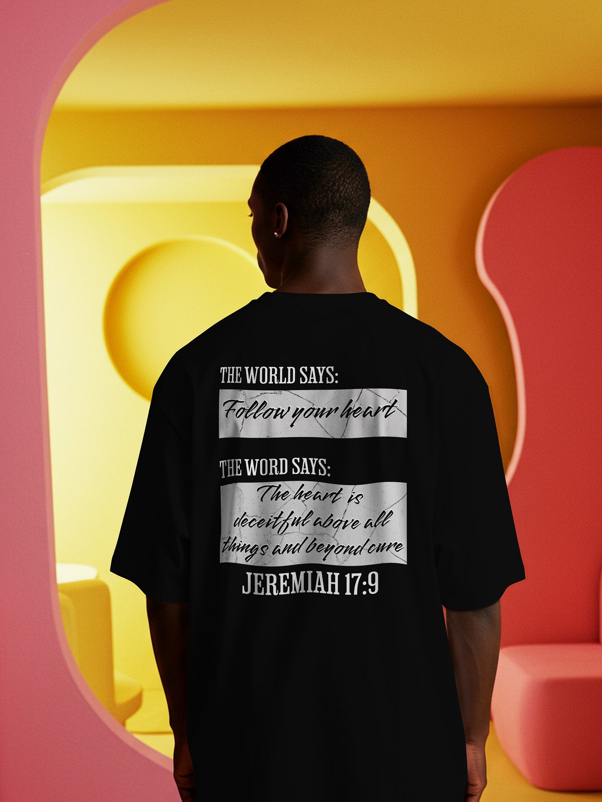 YHWH - The Word vs The World Slim Fit T Shirt "Wicked Heart" product image (1)