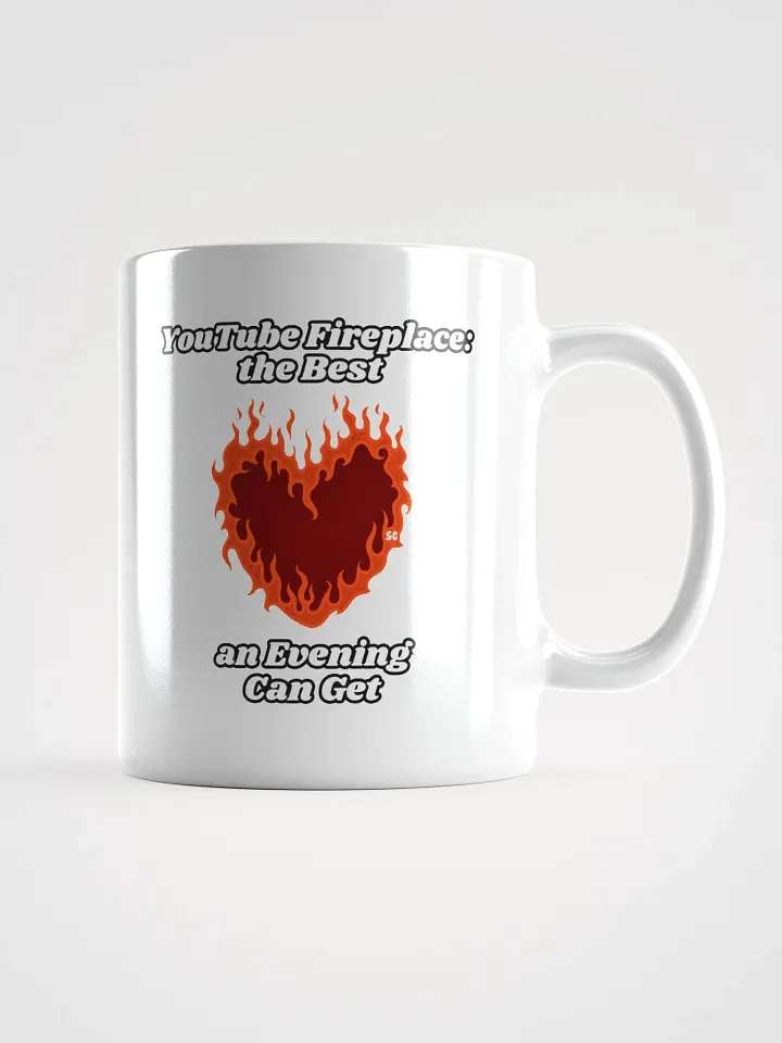 Flaming Heart - YouTube Fireplace: The Best an Evening Can Get | White Glossy Mug product image (1)