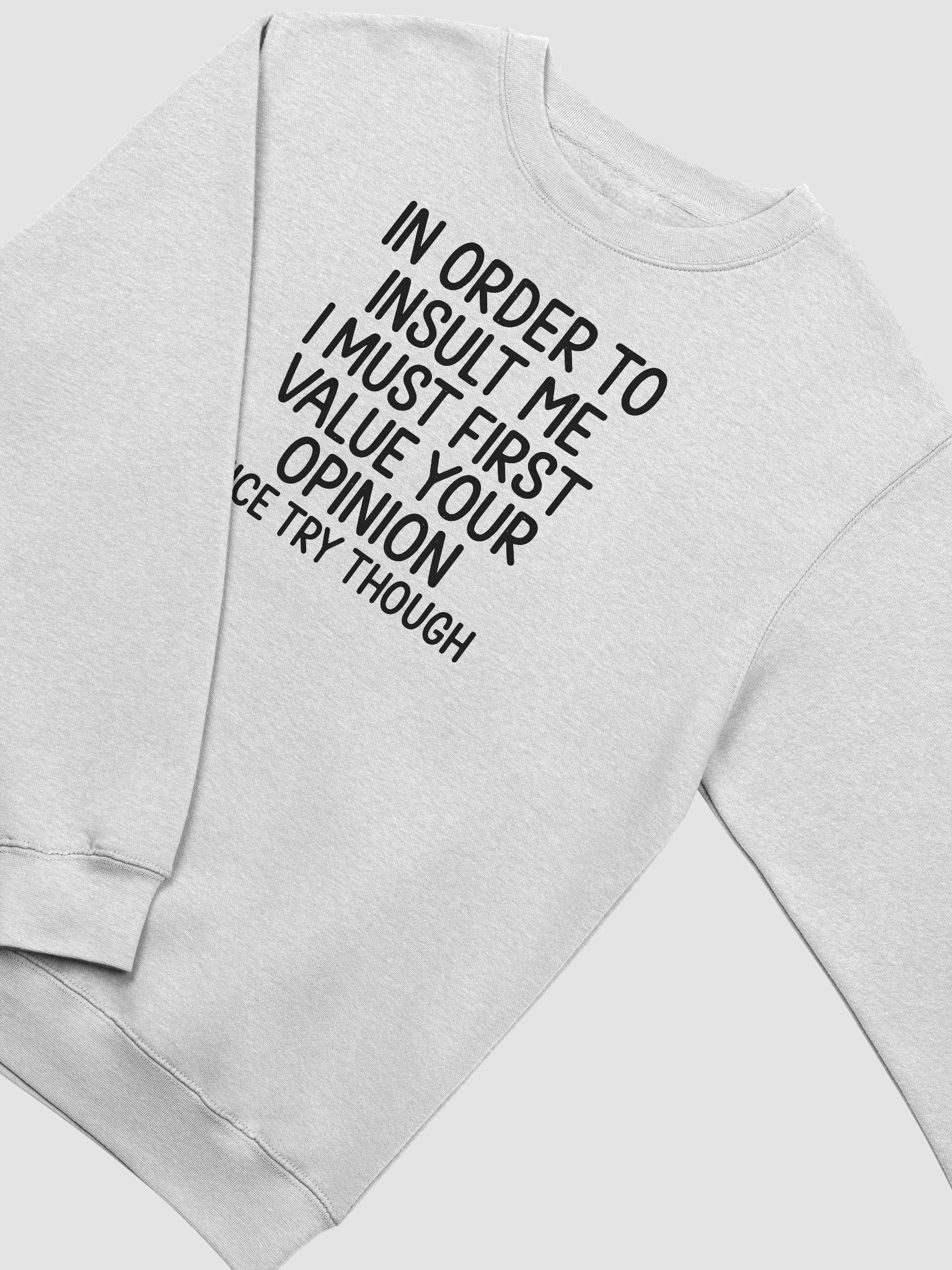 In Order to Insult Me I Must First Value Your Opinion – Funny Sweatshirt product image (2)